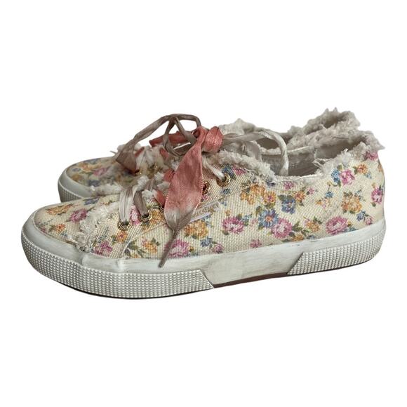 LoveShackFancy x Superga Sneaker In Morning Surf Floral Print Size 39.5 - Picture 2 of 14